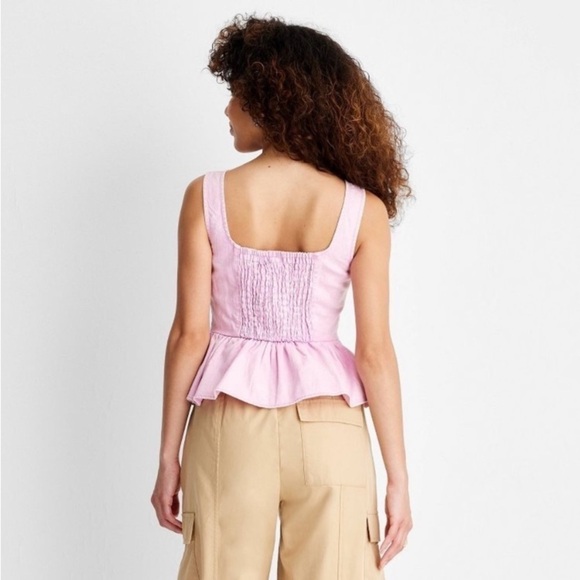 Future Collective Women's
Pink Sleeveless Denim Corset Top new - Picture 3 of 7